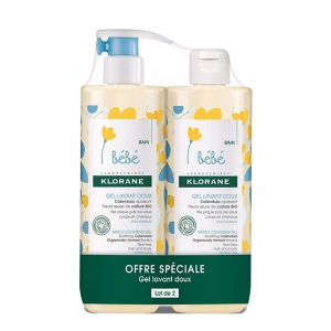 SET SỮA TẮM GỘI CHO BÉ KLORANE BEBE GEL LAVANT DOU #500ML X 2 CHAI (Cặp)