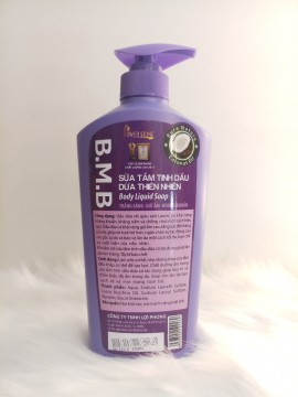Sữa tắm tinh dầu dừa thiên nhiên  B.M.B 650ml hương hoa lavender