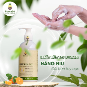 Nước rửa tay hữu cơ Fuwa3e mùi tinh dầu quýt từ chế phẩm Enzyme sinh học 300ml