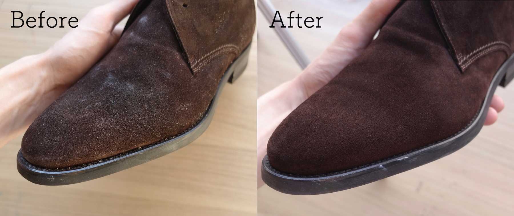 #3 bước cấp cứu giày da lộn bị bạc màu
