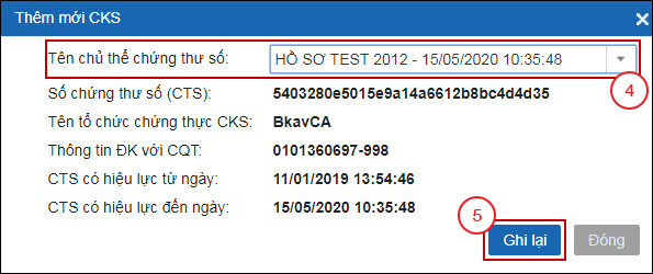 Bài HD13: Hướng dẫn cập nhật thông tin Chữ ký số BkavCA lên hệ thống Hóa đơn điện tử Bkav eHoadon tại địa chỉ https://van.ehoadon.vn