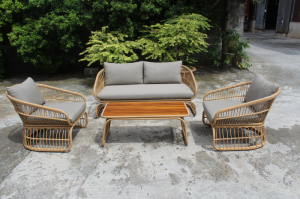 Wicker round 7mm Sofa set Galvanized steel with powder coating