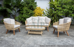 Sofa set of 4 Garden Furniture Luxury Urban Style Rope New Outdoor Sofa