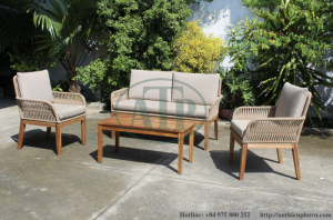 white Woven Rope Outdoor Loveseat Set