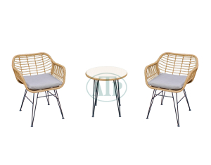 3 Pieces outdoor garden furniture rattan wicker galvanized Steel powder coating
