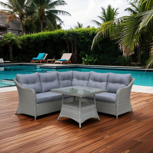 Modern Aluminium Frame with Rattan Sofa Set for Outdoor Patio Garden or Dining Application