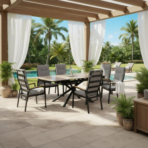 Extendable Outdoor Dining Table Set (4 to 6 Seats) – Flexible & Modern Design
