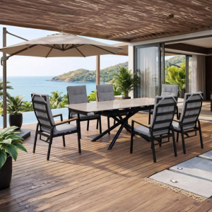 Extendable Outdoor Dining Table Set (4 to 6 Seats) – Flexible & Modern Design