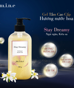 Gel tắm sáng da nhũ vàng hương nước hoa Mine - Stay Dreamy 500gr/ chai