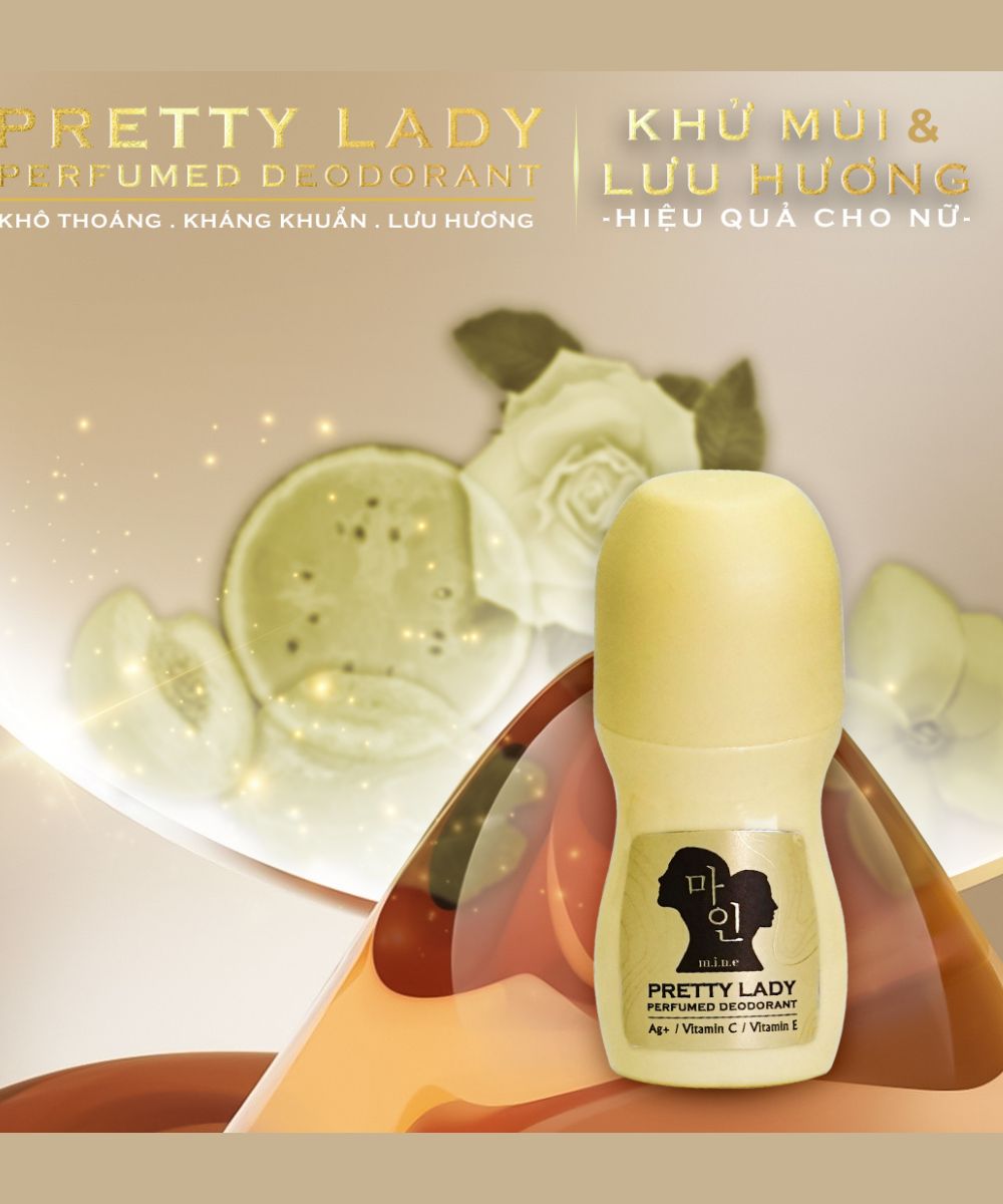 Lăn khử mùi nước hoa Mine - Pretty Lady Deodorant Perfume 50ml/ thanh