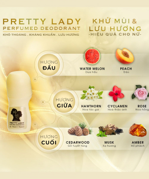 Lăn khử mùi nước hoa Mine - Pretty Lady Deodorant Perfume 50ml/ thanh