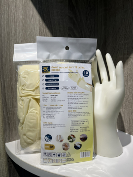 Túi 10 chiếc Găng tay cao su y tế Latex có bột