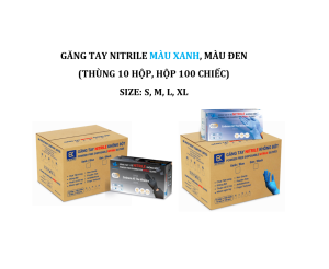 GĂNG TAY NITRILE KHÔNG BỘT MÀU XANH, MÀU ĐEN - DÙNG TRONG THỰC PHẨM, CHỐNG HÓA CHẤT, DẦU NHỚT,...