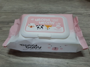 KHĂN ƯỚT BABY WET WIPES HÀN QUỐC HÌNH GẤU HỒNG 120 TỜ (GÓI)