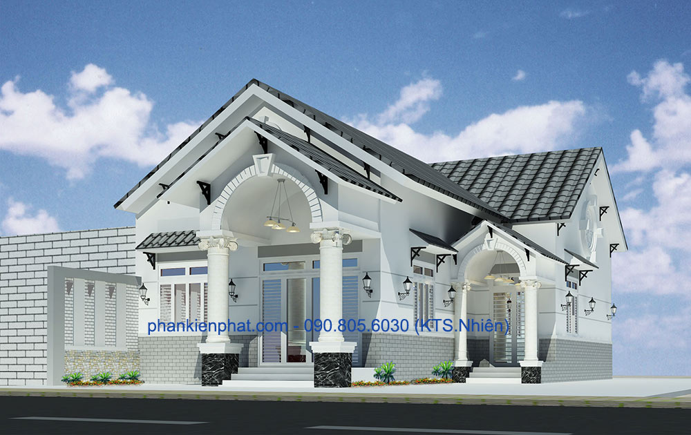 Biệt thự nông thôn kiểu L 10x17,5m đẹp