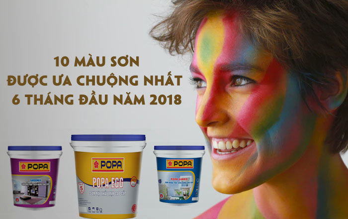 10 màu sơn nhà đẹp được ưa chuộng nhất 6 tháng đầu 2018