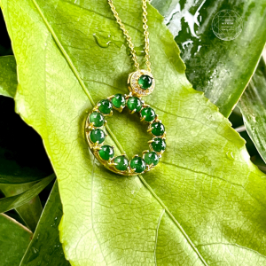 Dây chuyền mặt Ngọc Phỉ Thúy  - Jadeite Vip Myanmar - Bạc si vàng