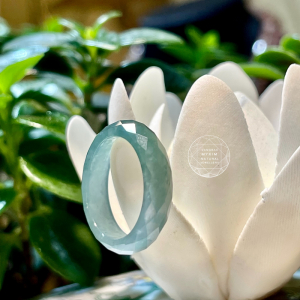 Nhẫn Ngọc Phỉ Thúy Băng Dầu Jadeite - mài cạnh