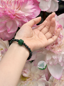 Vòng Ngọc Phỉ Thúy Gà Đen - Charm Lu Thống - Jadeite VIP