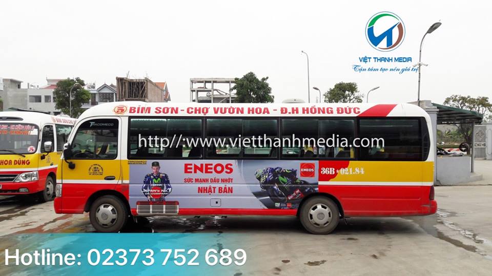Quảng cáo trên xe Buýt Thương hiệu dầu nhờn ENEOS Nhật Bản tại Thanh Hóa 0934 544 898
