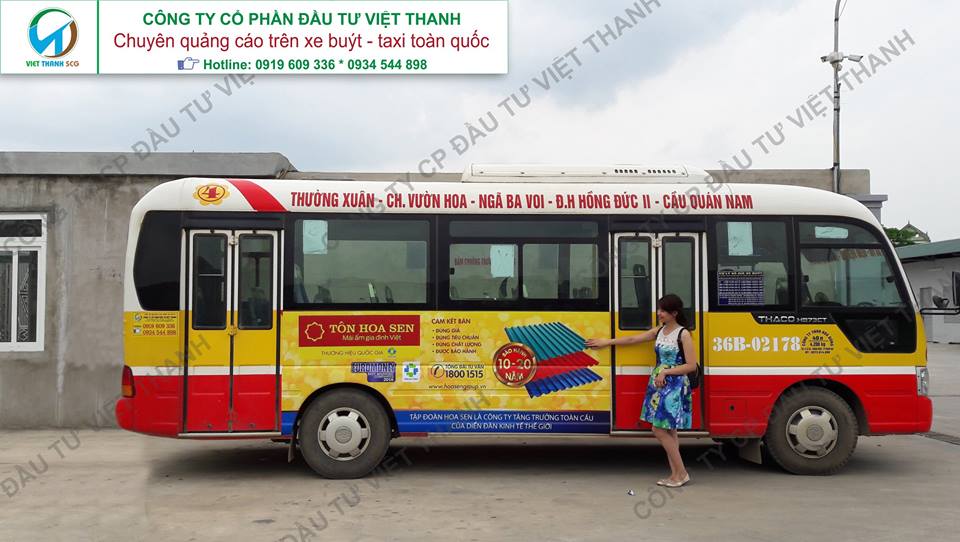 Quảng cáo trên xe buýt (bus) - taxi tại tỉnh Thanh Hóa LH 0934.544.898