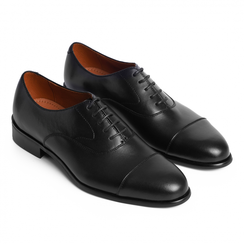 Giày da nam Oxford mũi trơn - Màu đen F00840
