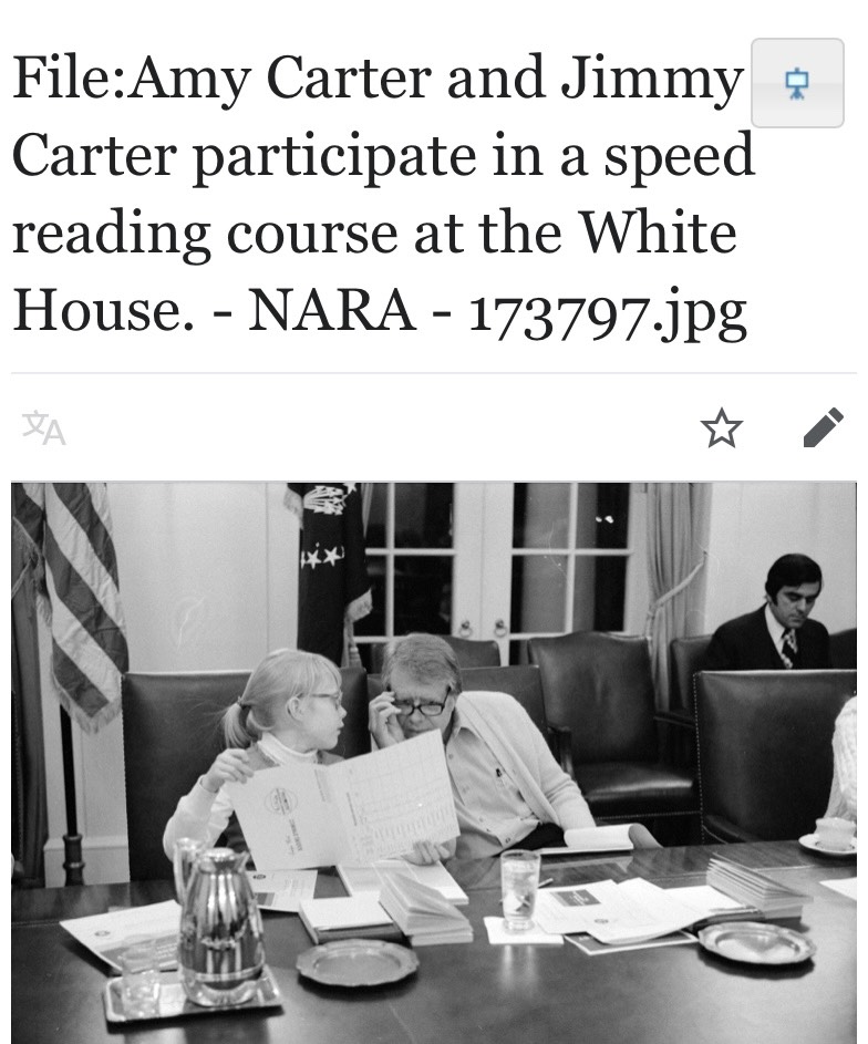 Tổng thống Mỹ Jimmy Carter chia sẻ về Speed Reading