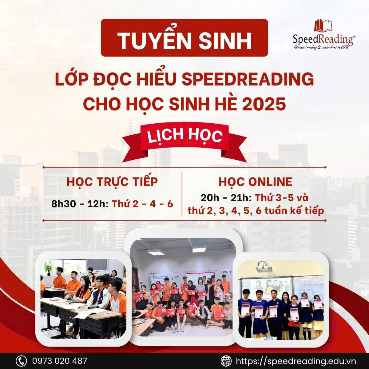 THÔNG BÁO TUYỂN SINH – LỚP SPEED READING SR116.25
